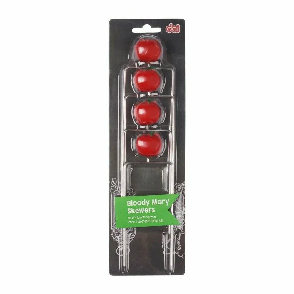 Cocktail Bloody Mary Skewers Double Pronged DCI Tomato Set of 4